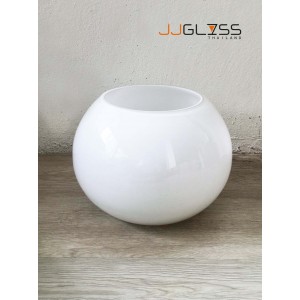  WHITE-H0284-22TC - WHITE Handmade Colour Vase, Height 20.8 cm.